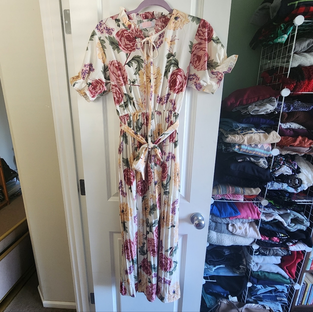 C+D+M vintage looking floral dress